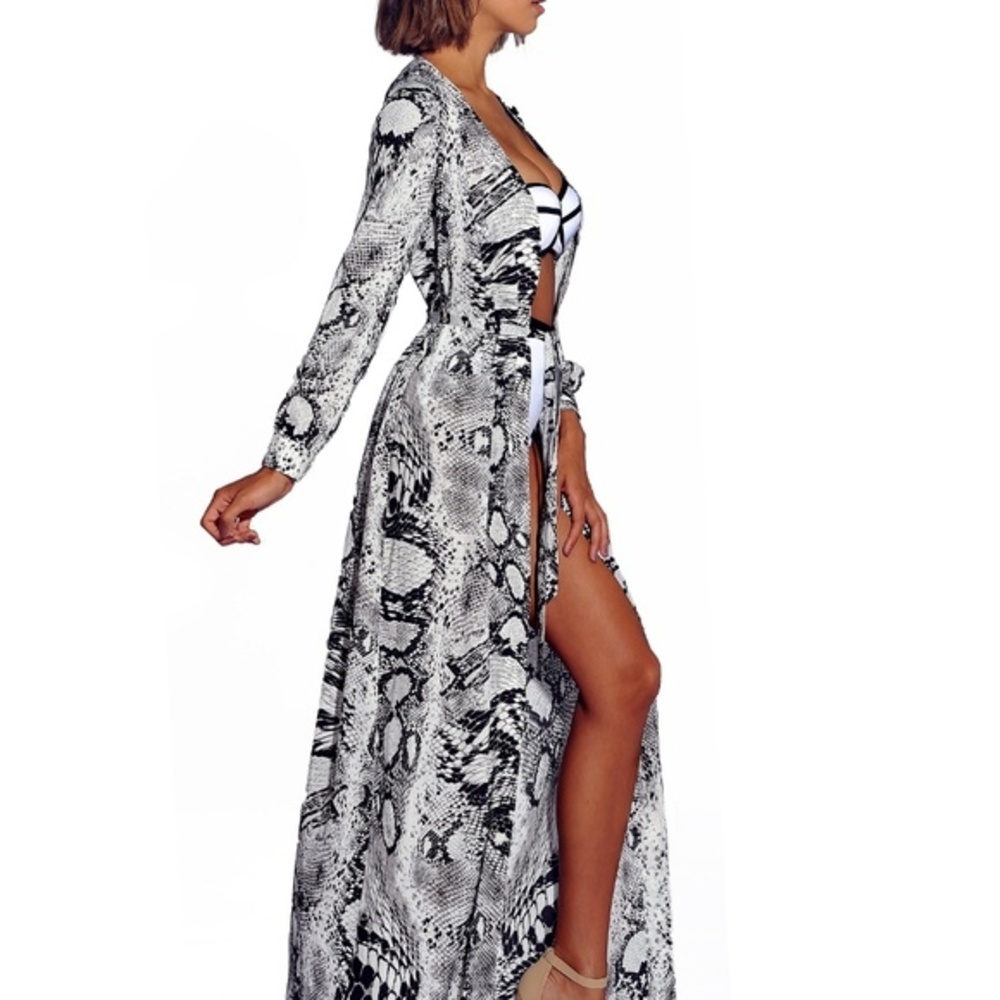 NWT - Python Snake Print Chiffon Kimono Duster NWT - image 6
